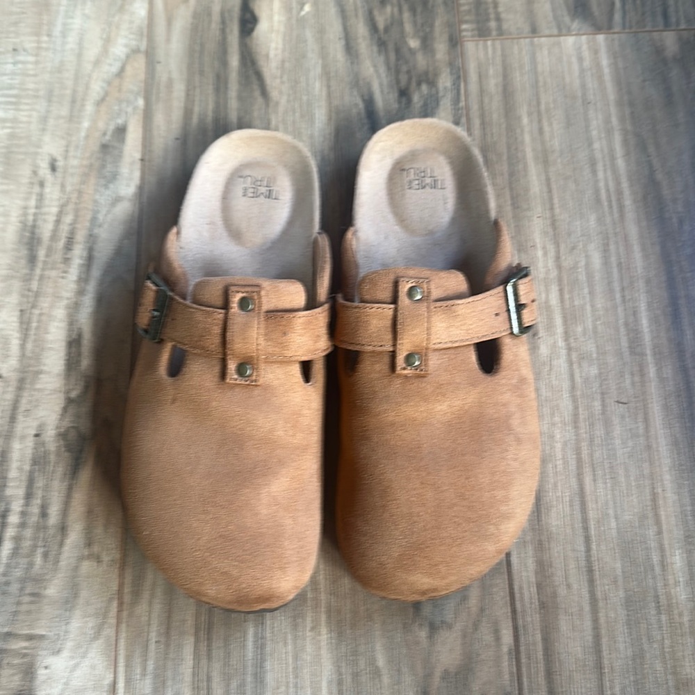 Time And Tru Camel Color Boston Style Clogs - image 1